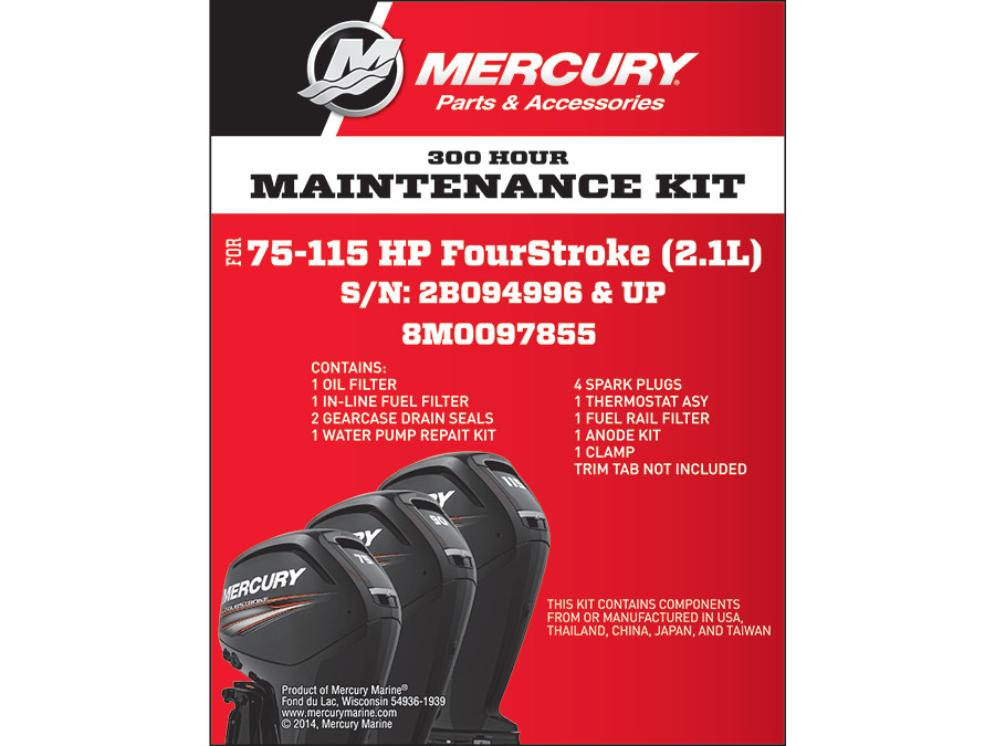 Wartungskit 300h Mercury F65, F75, F80, F90, F100, F115 auch SeaPro & Jet, 8M0097855