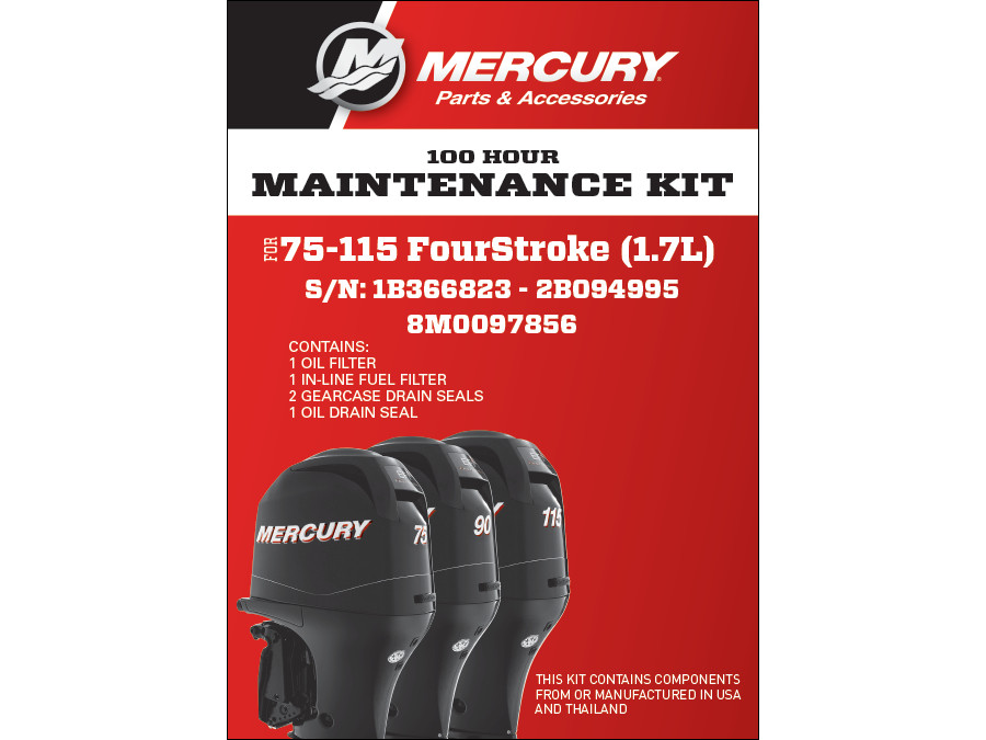 Wartungskit 100h Mercury F75, F80, F90, F100, F115, 8M0097856