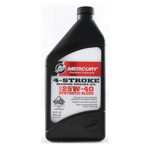 Mercury SAE 25W-40 Synthetic, 4-Stroke Marine Motoröl, 1l Flasche, 8M0206955