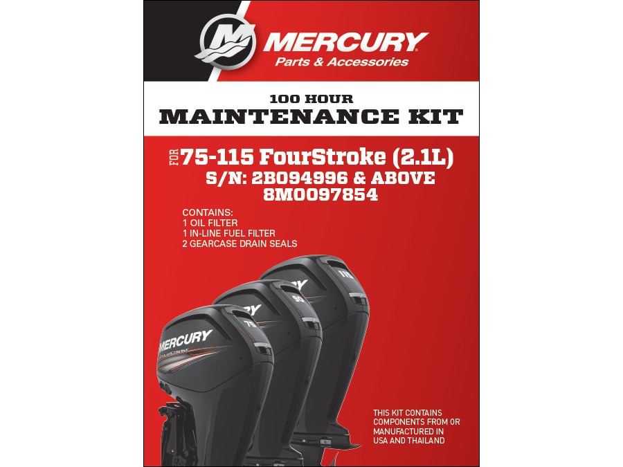 Wartungskit 100h Mercury F65, F75, F80, F90, F100, F115 auch SeaPro & Jet, 8M0097854
