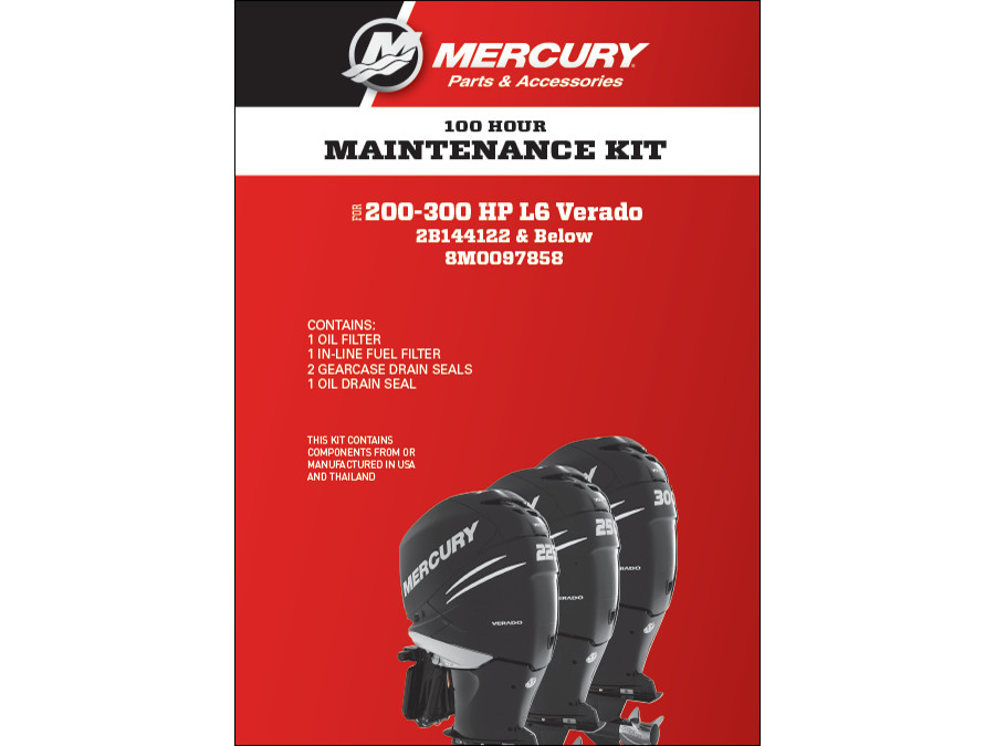 Wartungskit 100h Mercury F200, F225, F250, F275, F300 6- Zylinder, L6, Verado, 8M0097858