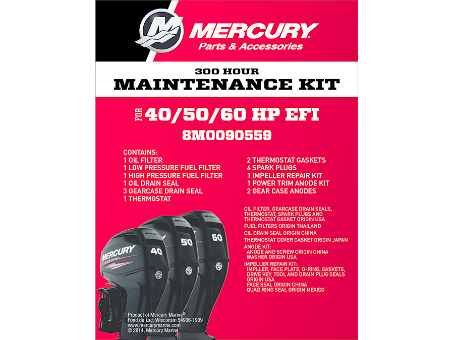 Wartungskit 300h Mercury F35, F40, F50, F60 EFI auch SeaPro & Jet, 8M0090559